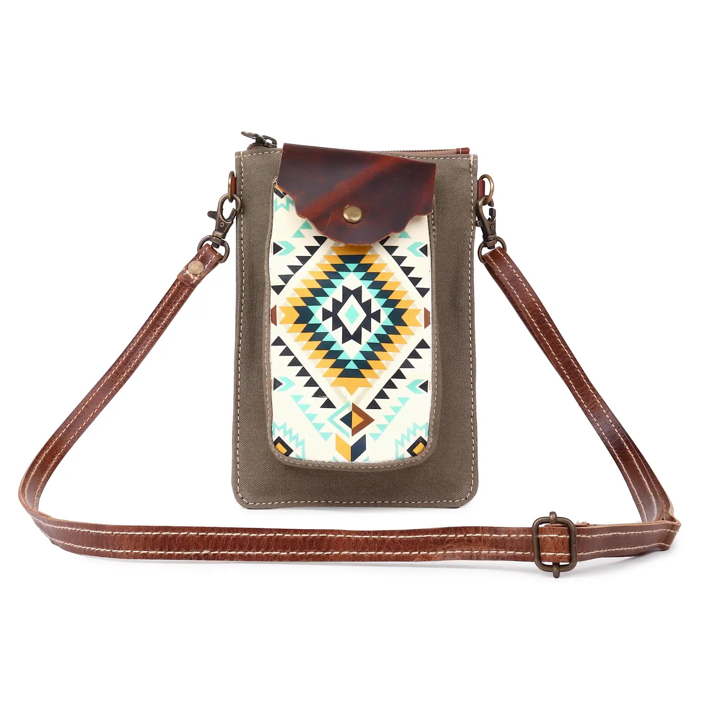 Women's Small Crossbody Bag - Aztec