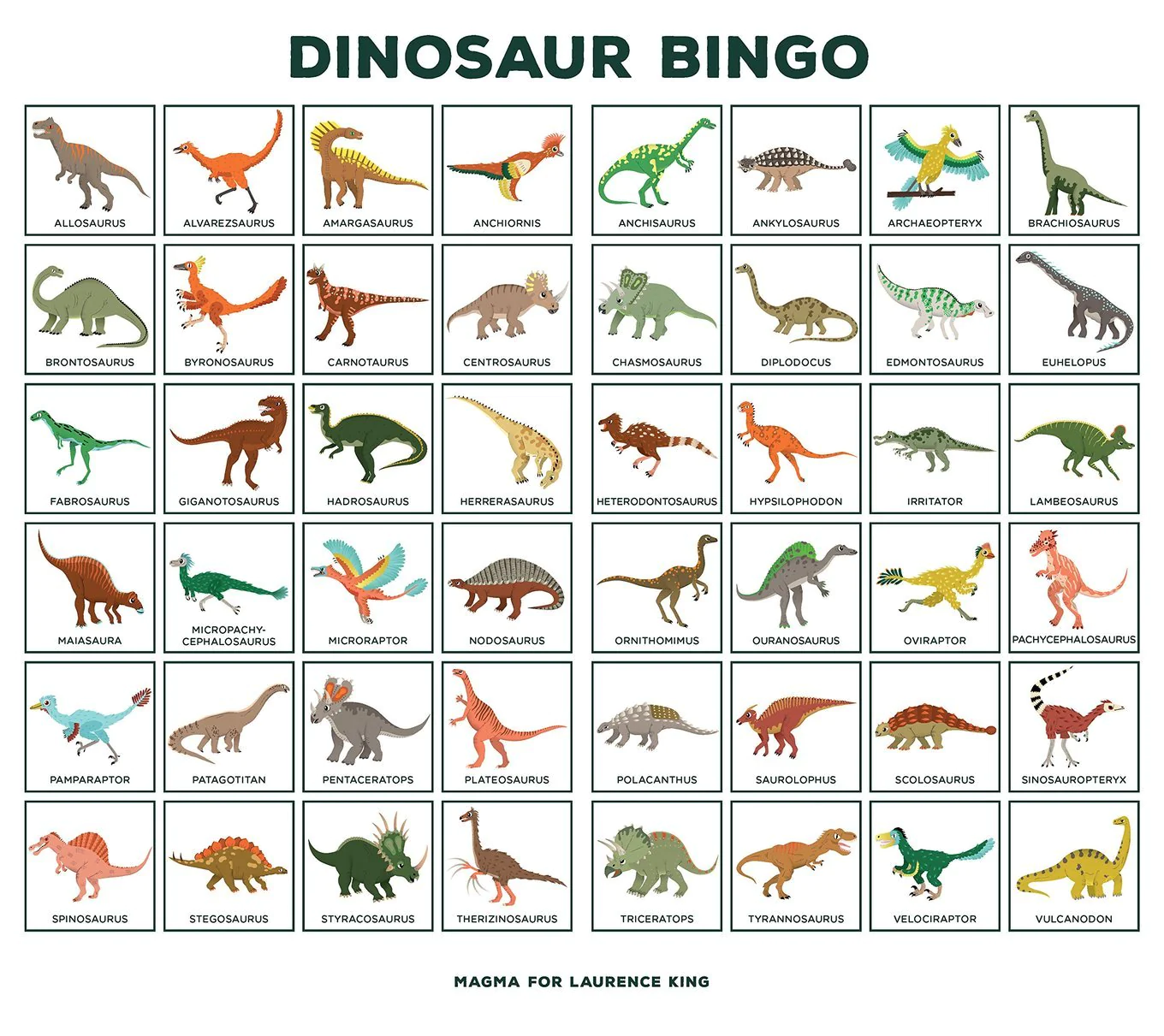 Dinosaur Bingo Game