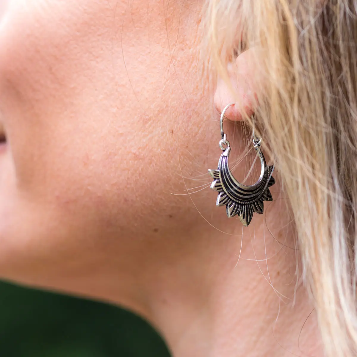Striped Ray & Curve Earrings