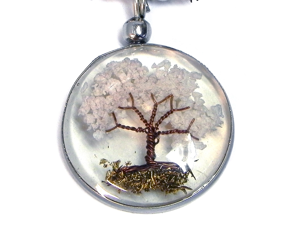 Acrylic Inlay Tree of Life Necklace