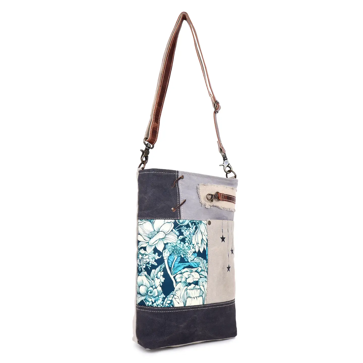 Women's Crossbody Bag - Teal & Navy Floral