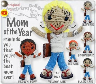 Mom of the Year String Doll Keychain