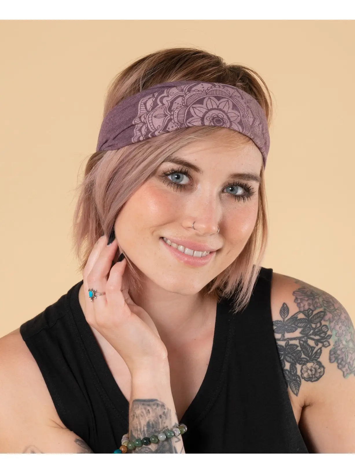 Mauve Mandala Boho Headband