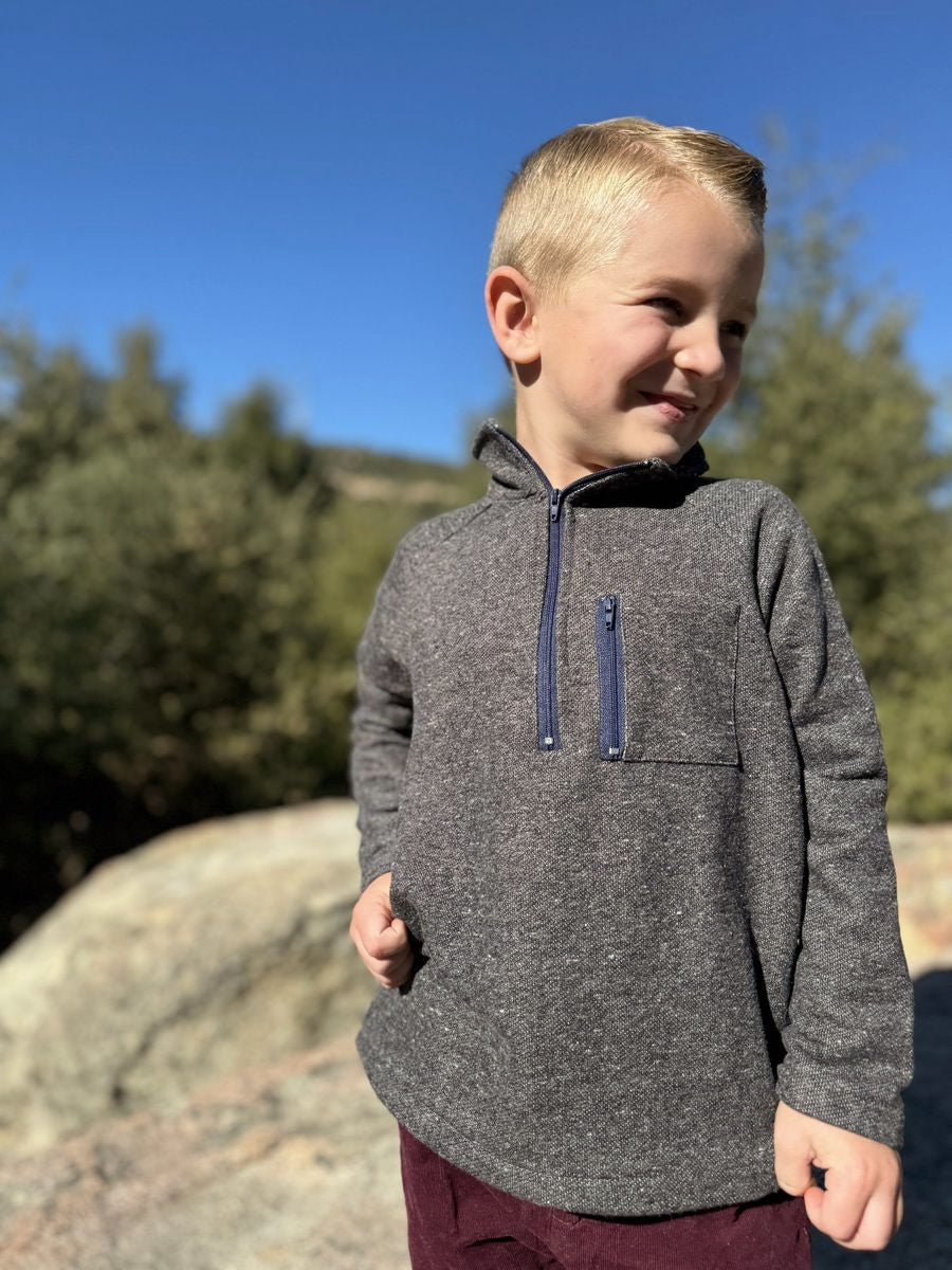 Boys Picket Zip Up Pullover