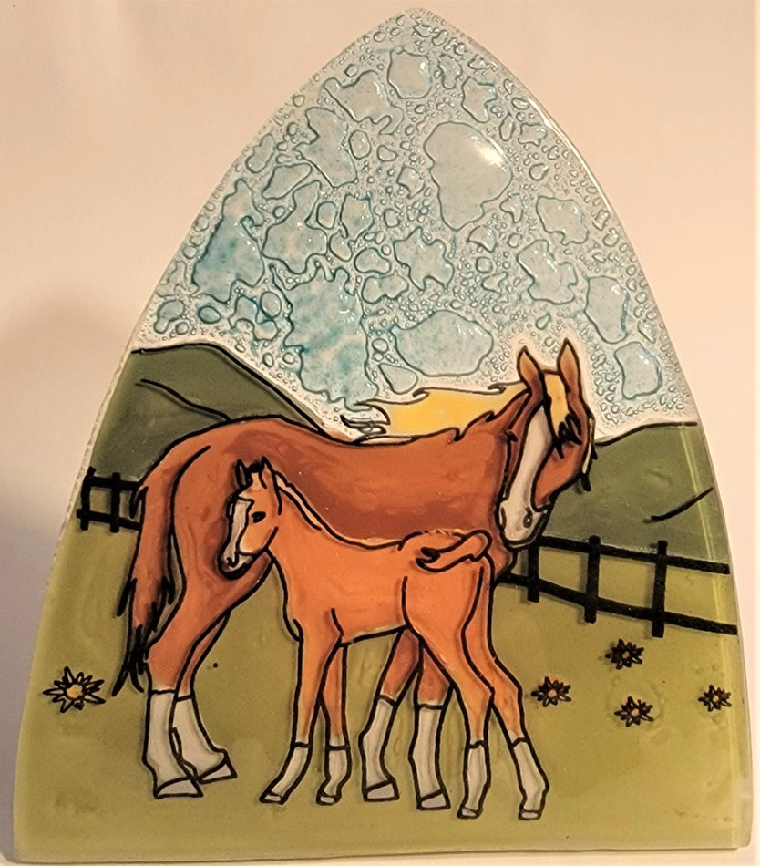 Horse Family Glass Nightlight