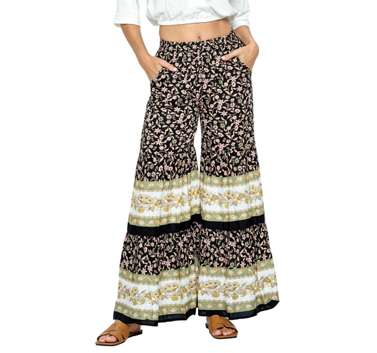 Palazzo Floral Tiered Pants