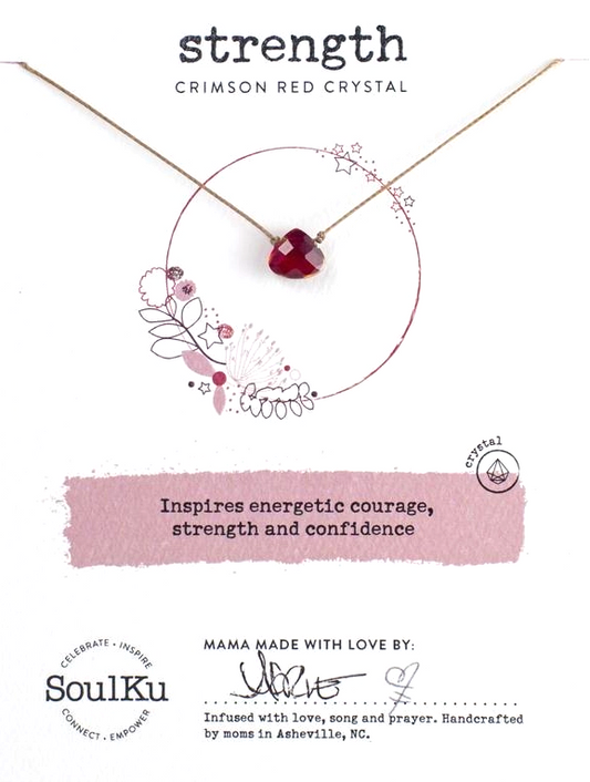 Crimson Red Necklace for Strength