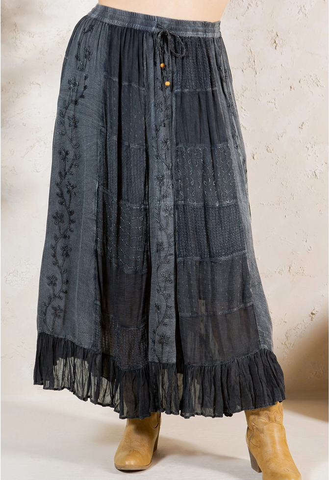 Gypsy Rhapsody Embroidered Skirt