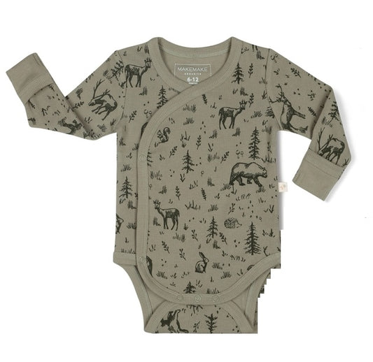 Forest Folk Kimono Organic Onesie