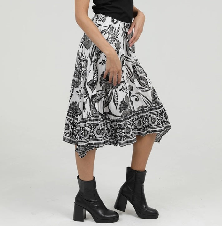 Leaf Printed Skirt