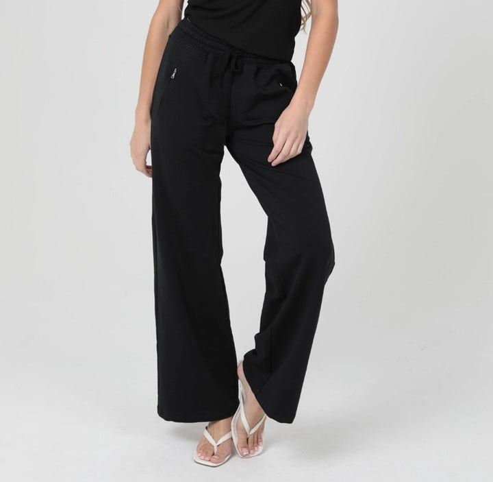 French Terry Wide Straight Leg Pants