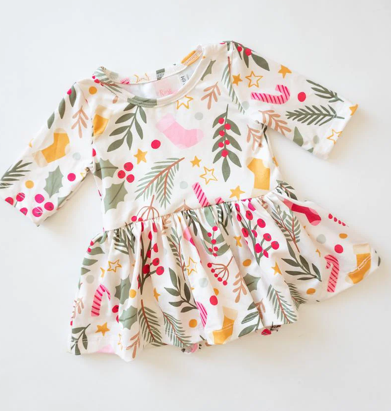 Baby Holly Jolly Bodysuit Dress