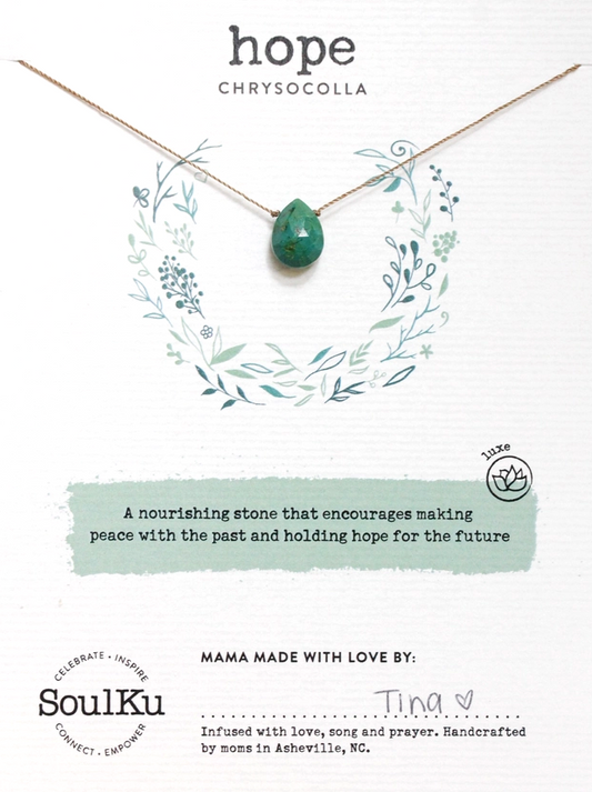 Luxe Necklace Chrysocolla for Hope