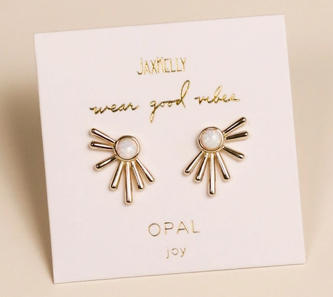 Opal Sun Ray Earrings