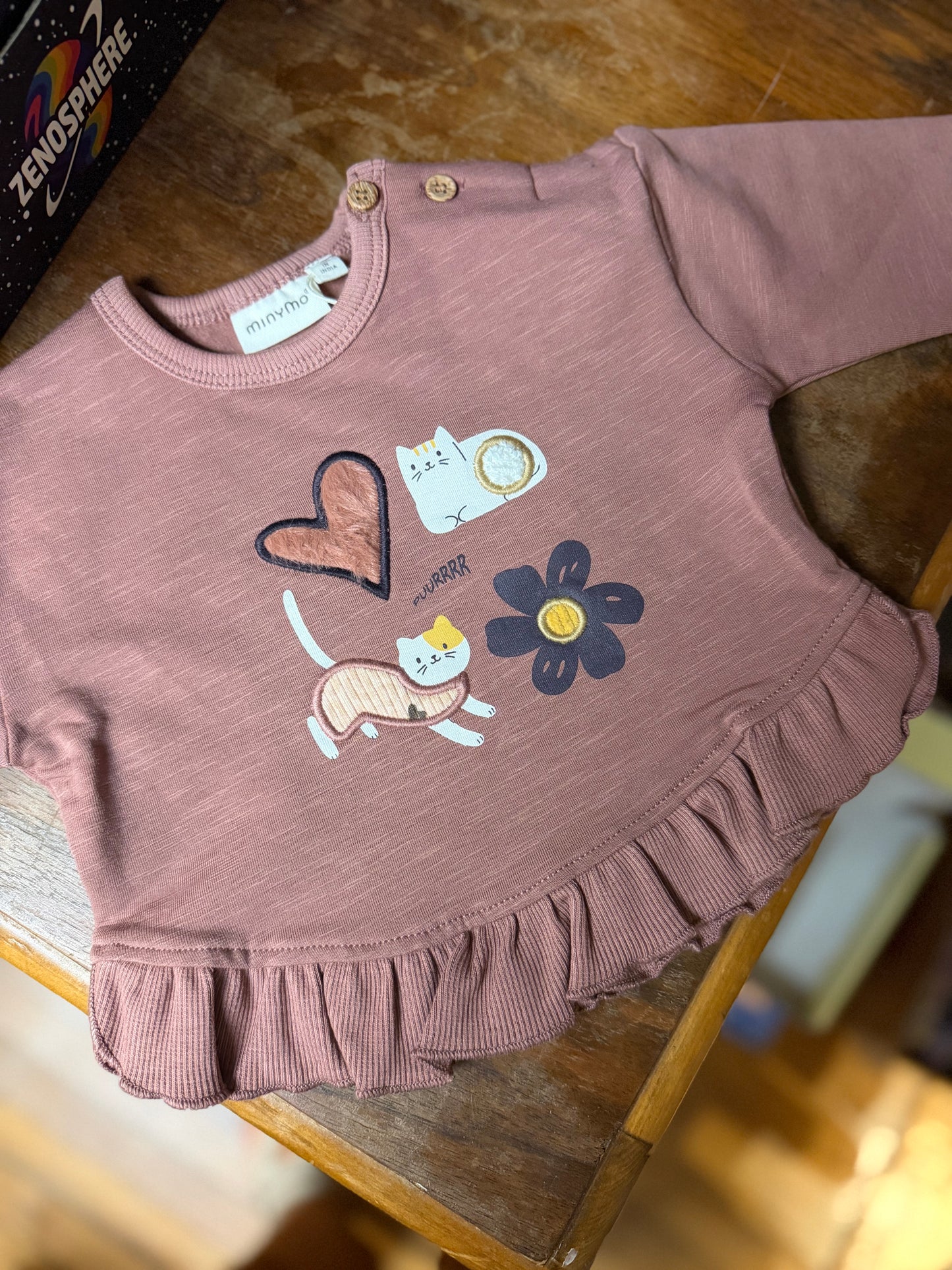 Baby Girl Heart Cat Sweatshirt Top