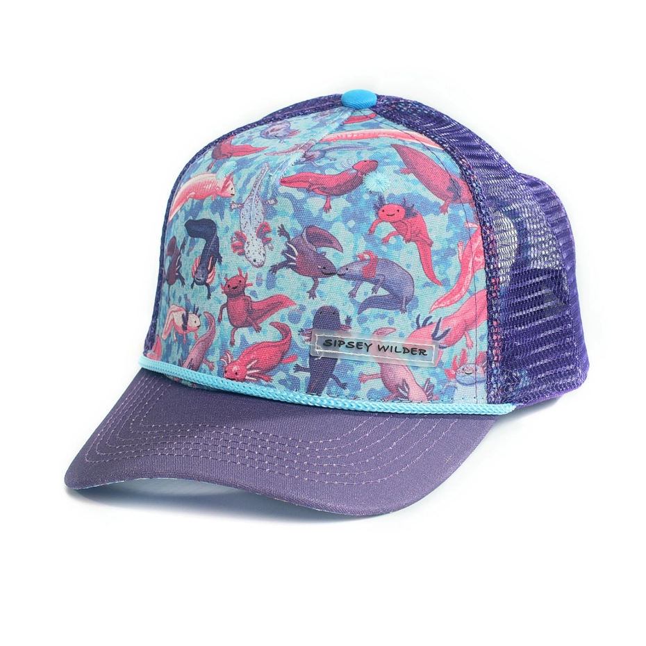 Kids Axolotls Recycled Trucker Hat