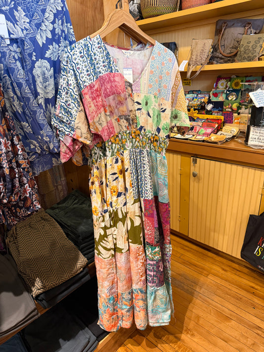 Half Sleeve Patchwork Dress