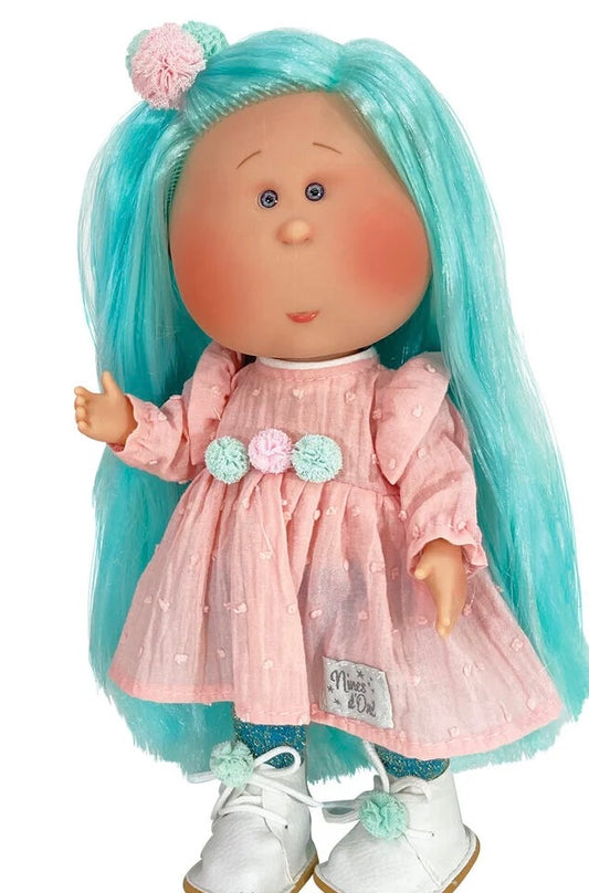 Doll Turquoise Hair Pink Dress