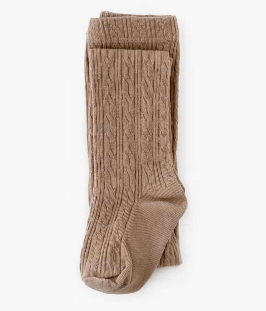Girls Cable Knit Tights - Oat