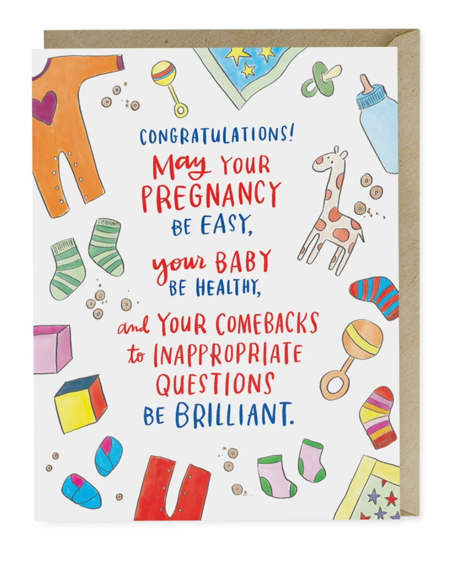 Inappropriate Q's Baby Card