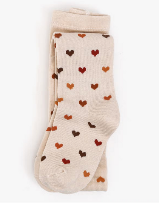 Girls Cable Knit Tights - Harvest Hearts