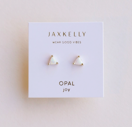 Mini Energy Earrings - White Opal