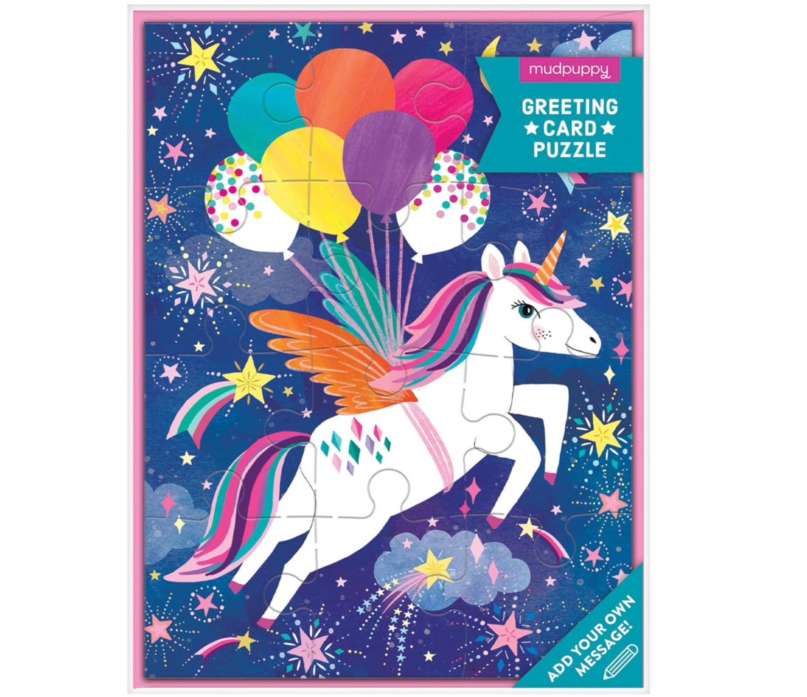 Puzzle Card Unicorn Party