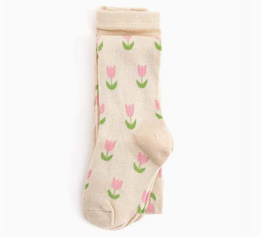 Girls Cable Knit Tights - Tulip