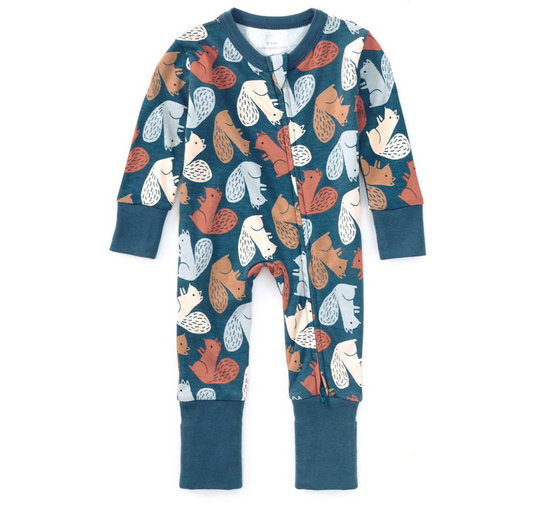 Baby Squirrel Scurry Bamboo Blend Coverall
