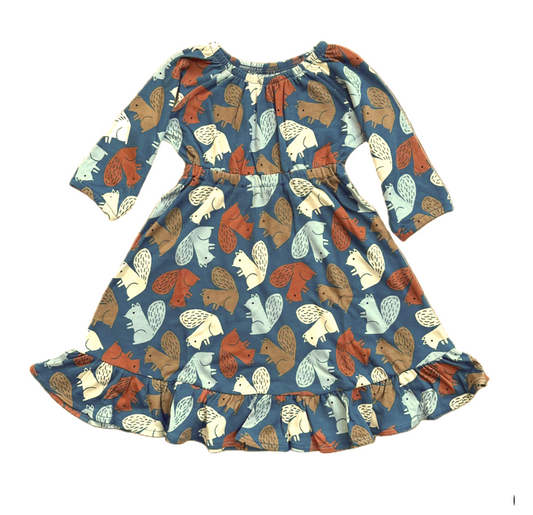 Girls Squirrel Scurry Bamboo Blend Dress