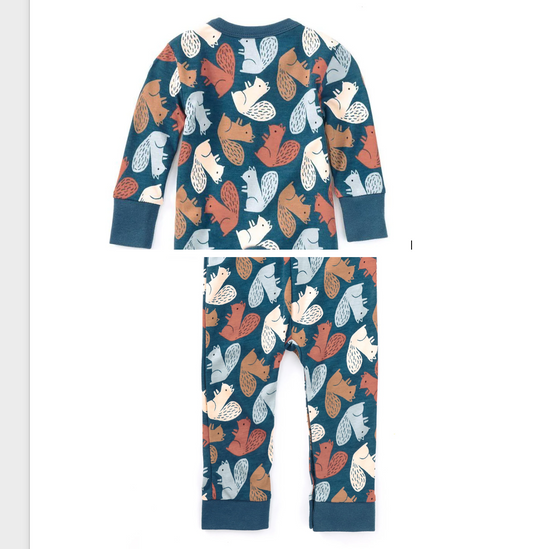 Baby Squirrel Scurry Bamboo Blend Pajamas