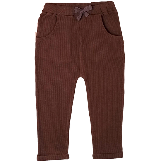 Kids Waffle Knit Organic Foldover Pants