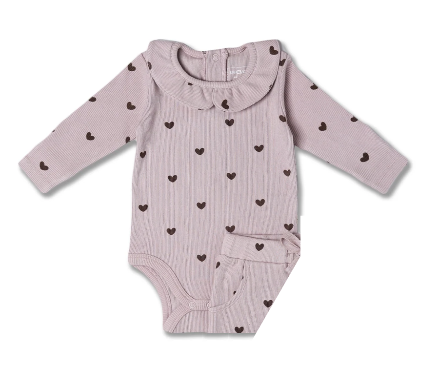 Baby Hearts Ruffle Organic Onesie
