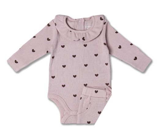 Baby Hearts Ruffle Organic Onesie