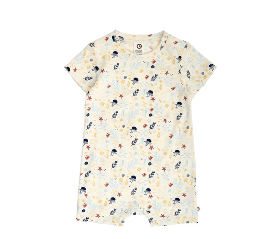 Sea Print Baby Shortie Romper