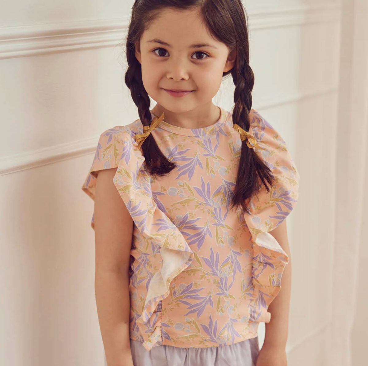 Girls Peony Ruffle Top
