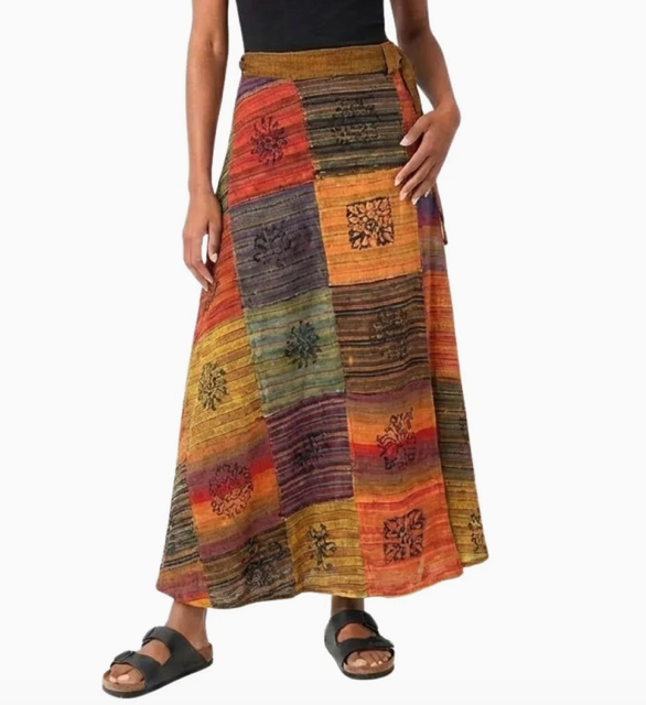 Patchouli Long Wrap Skirt