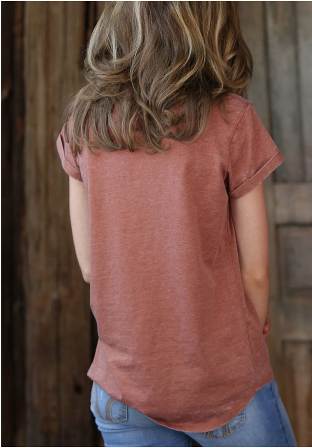 Burnout Pocket Rolled Sleeve Tee