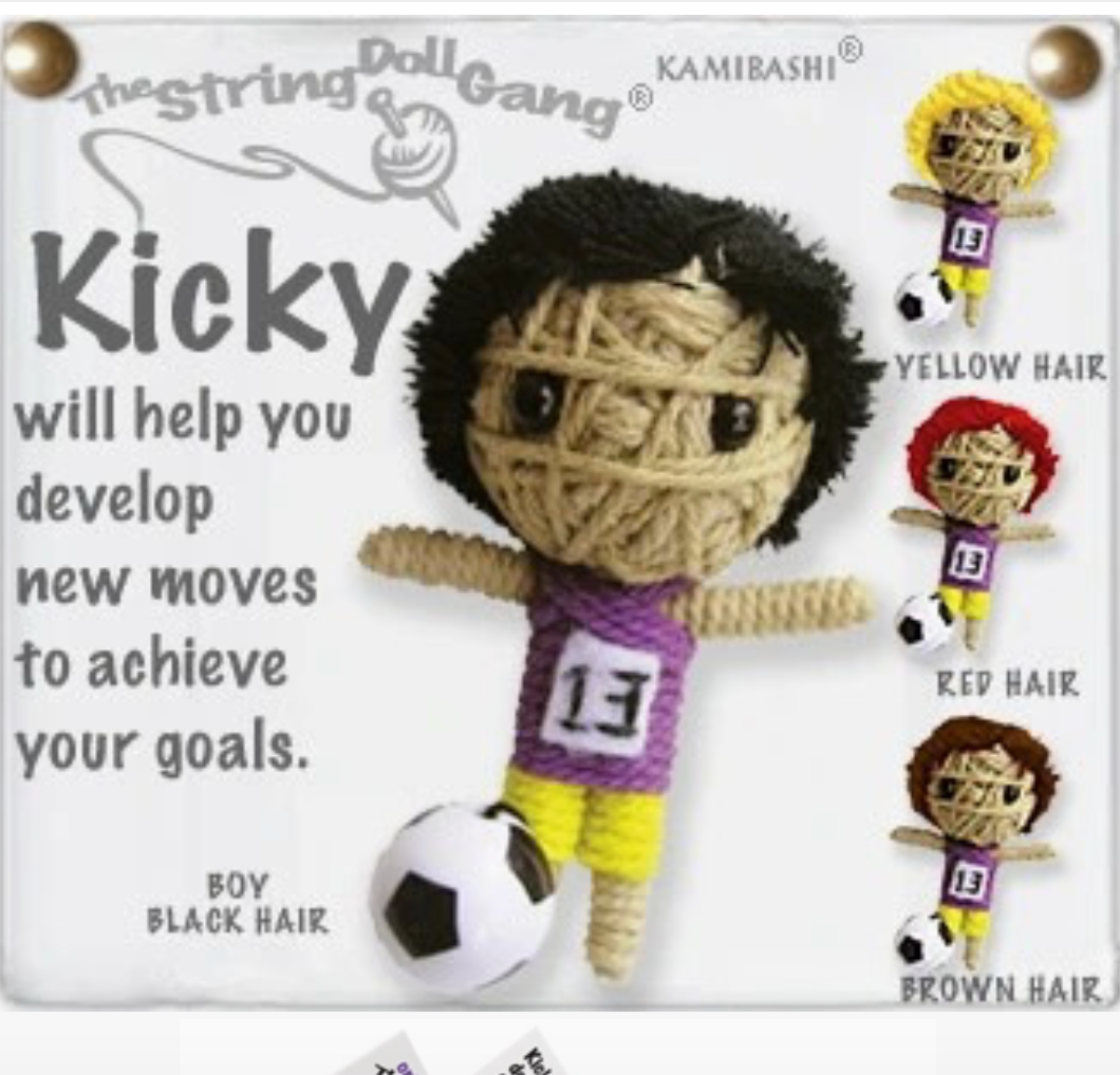 Kicky Soccer Player String Doll Keychain
