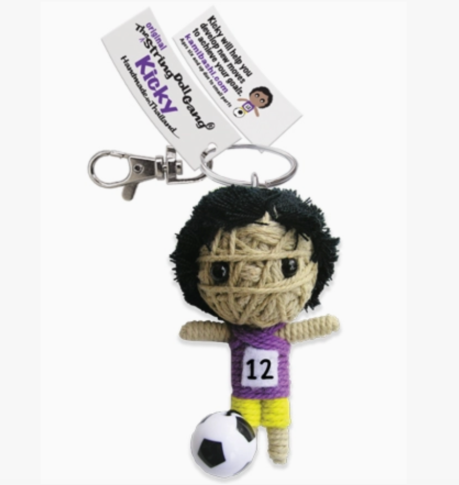 Kicky Soccer Player String Doll Keychain