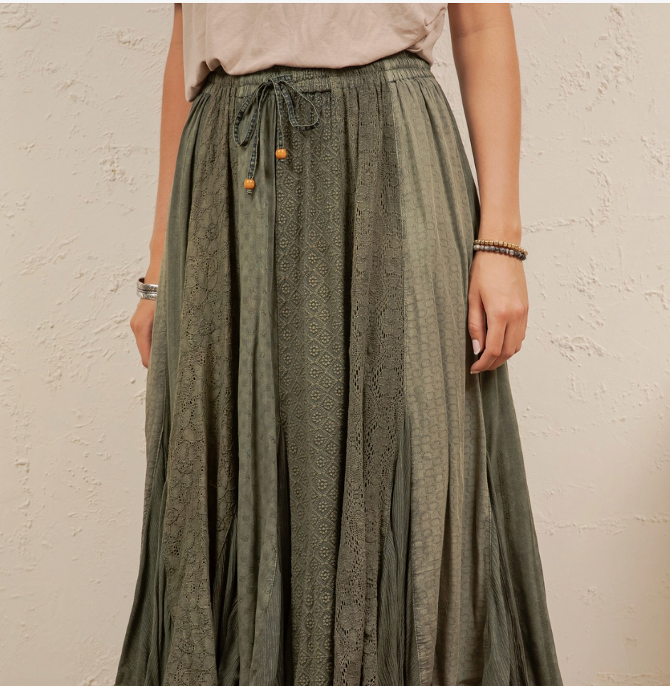 Handkerchief Hem Patchwork Skirt