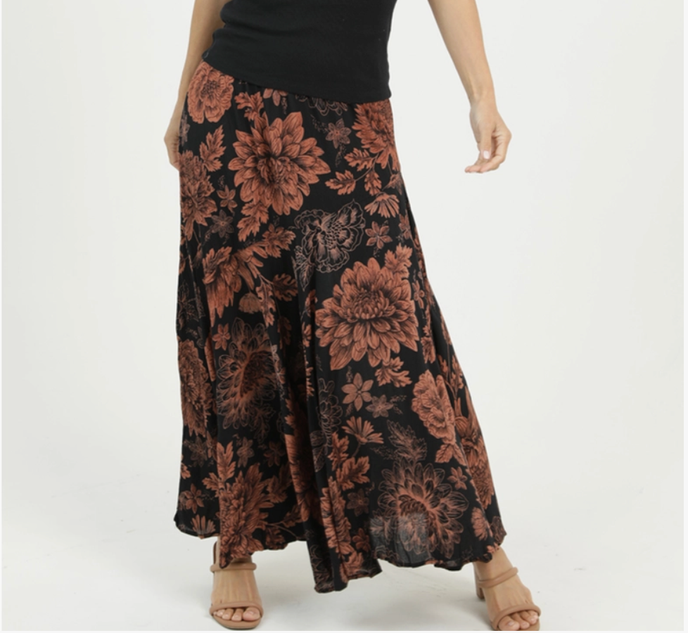 Floral Bias Cut Skirt