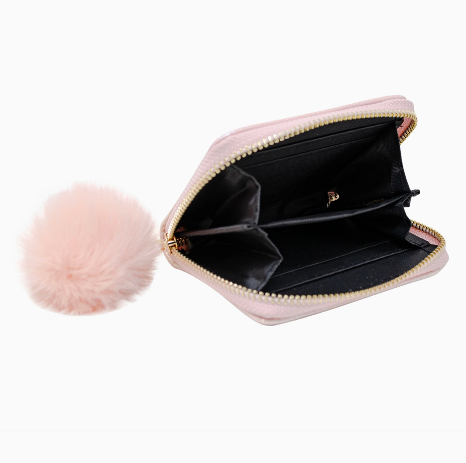 Girls Shiny Heart Patch Wallet