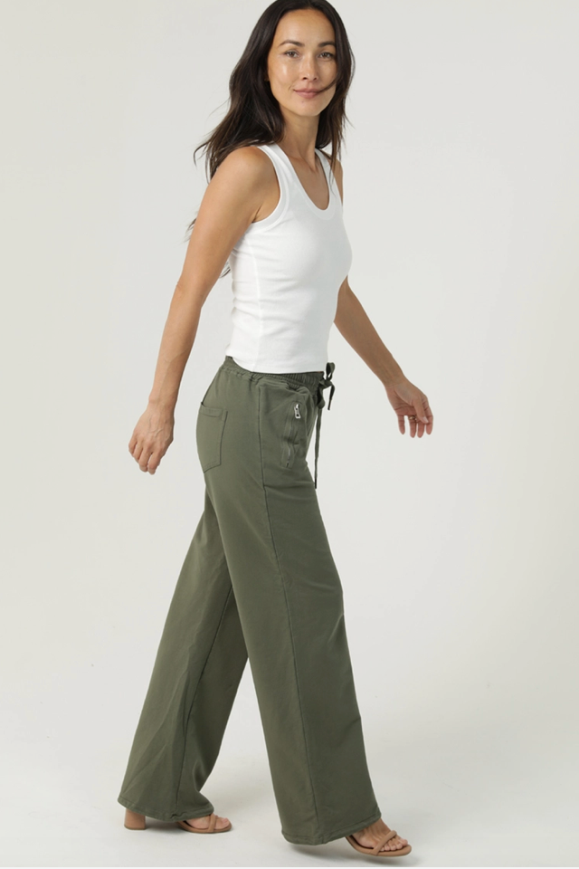 French Terry Wide Straight Leg Pants