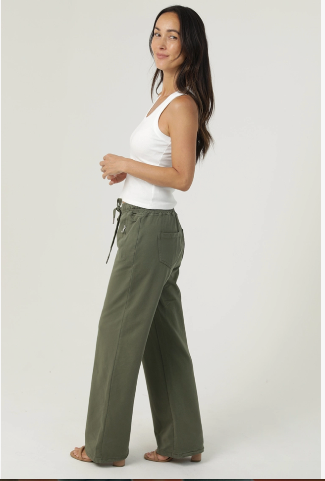 French Terry Wide Straight Leg Pants