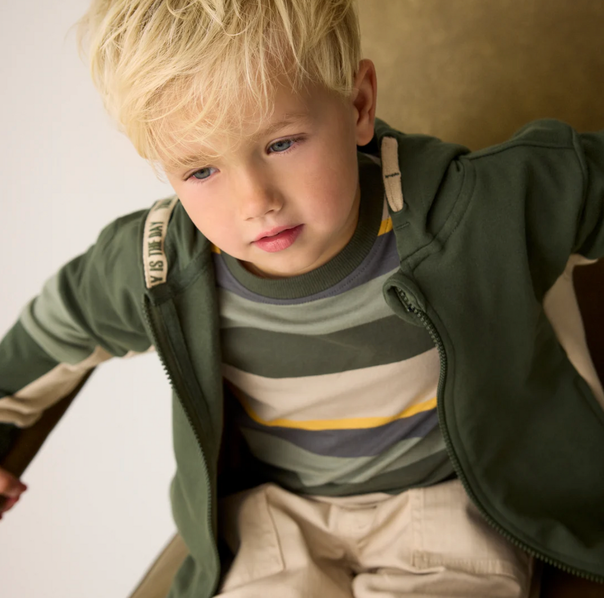 Boys Colorblock Zip Sweatshirt