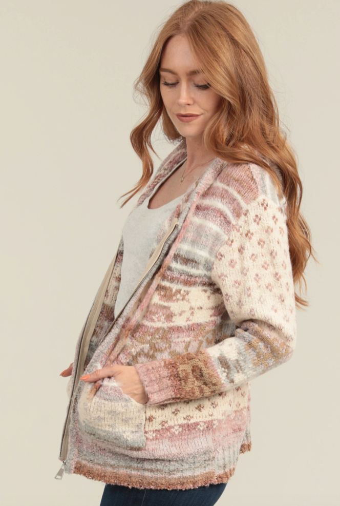 Cozy Zip Front Sweater Jacket