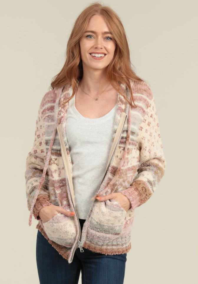 Cozy Zip Front Sweater Jacket