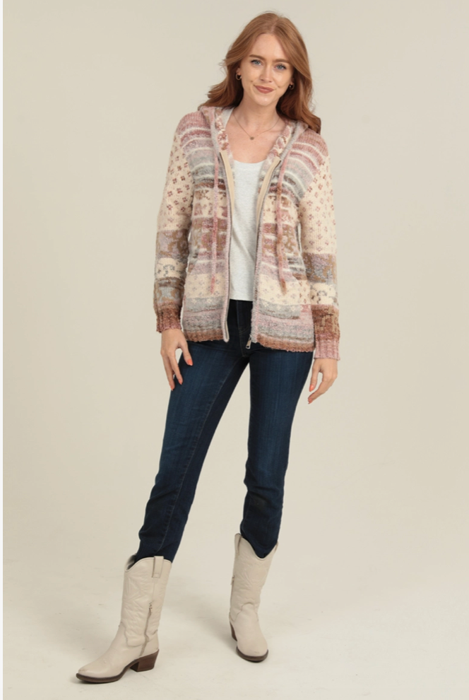Cozy Zip Front Sweater Jacket
