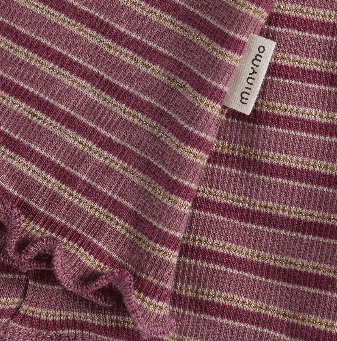 Baby Ribbed Leggings Gold Pink Stripes